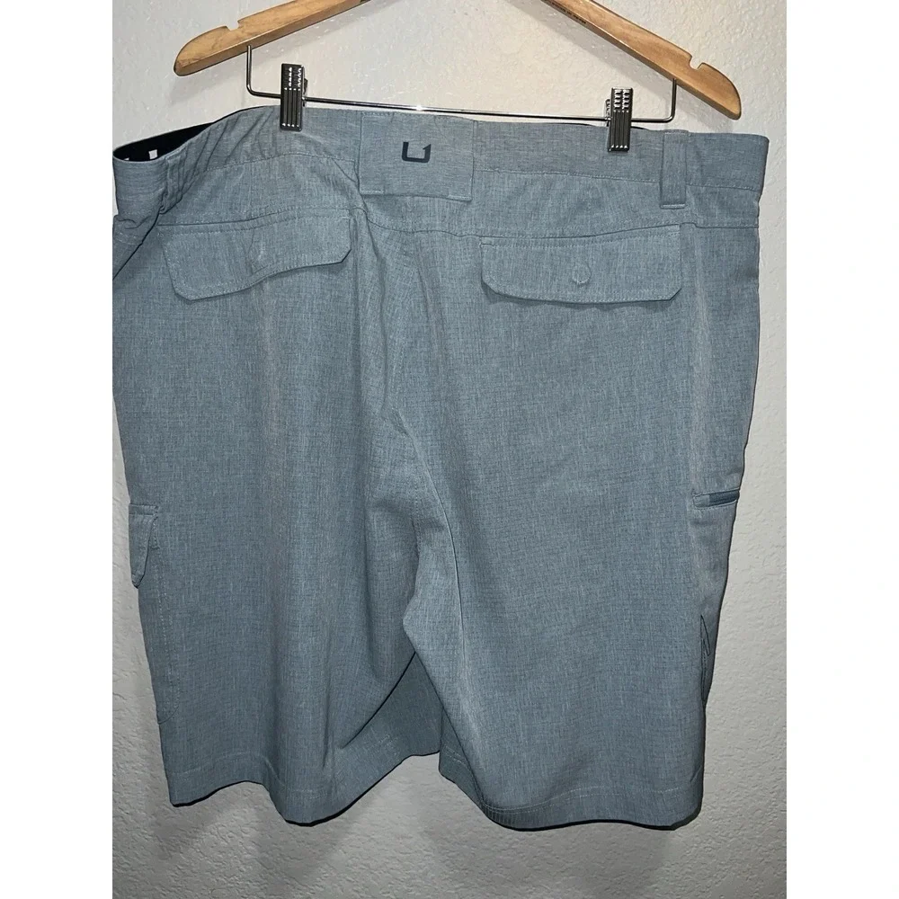 Huk Performance Shorts Men XXL Blue Utility Pockets Fishing Next Level Stretch